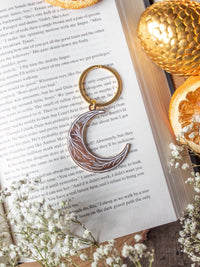 Winter Moon Hard Enamel Keychain Meaggie Moos