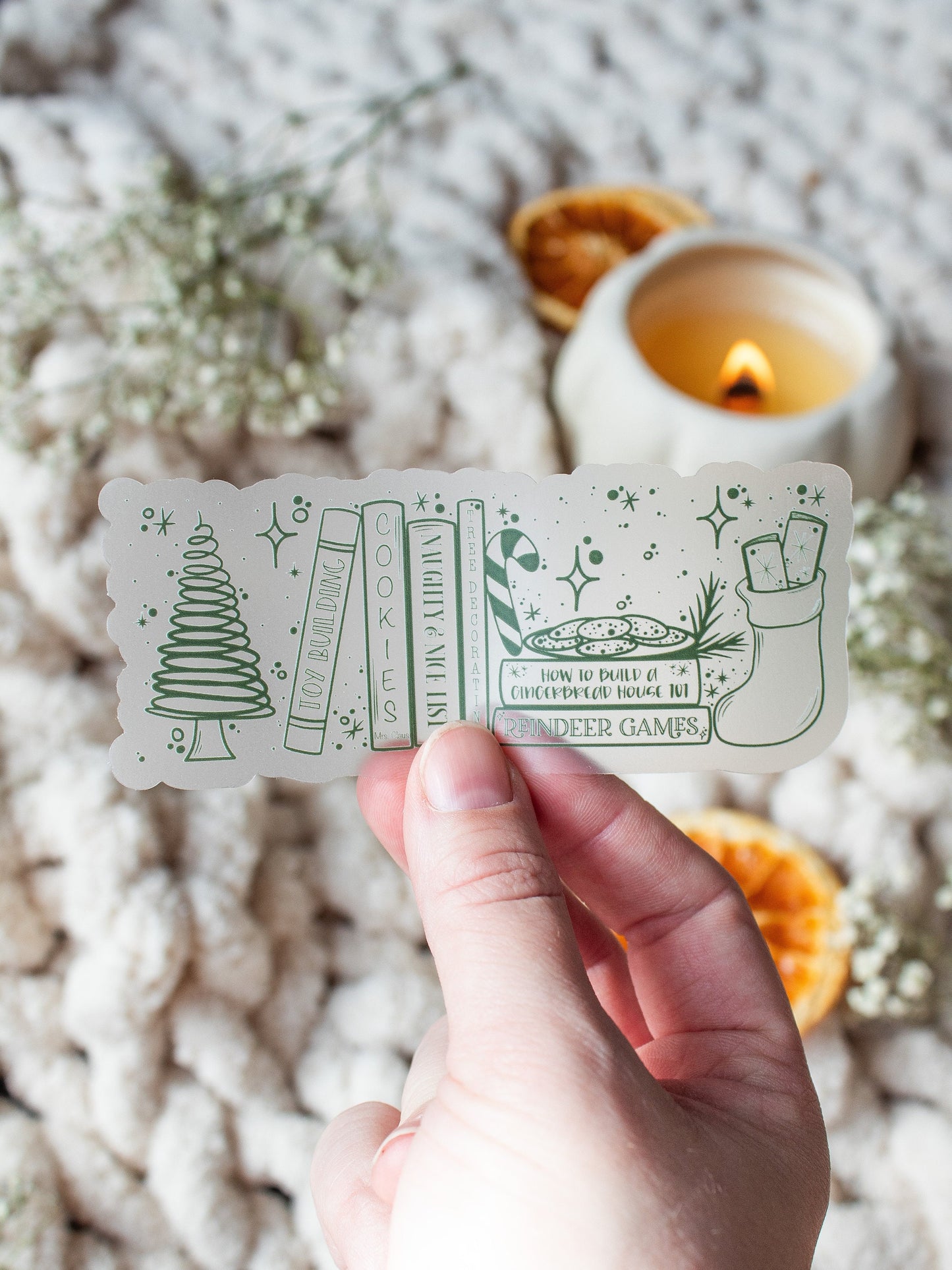 Magic Christmas Books Bookshelf Waterproof Sticker | 4.25"