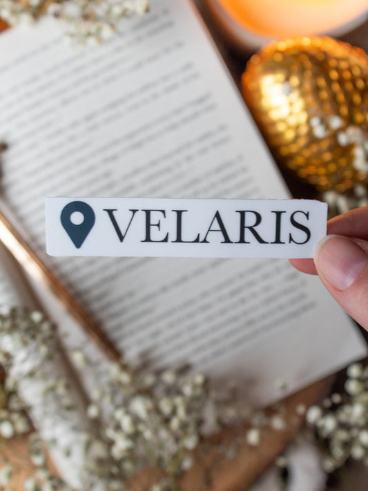 Velaris Location Waterproof Sticker | A Court of Thorns and Roses | SJM | 3"x.6"