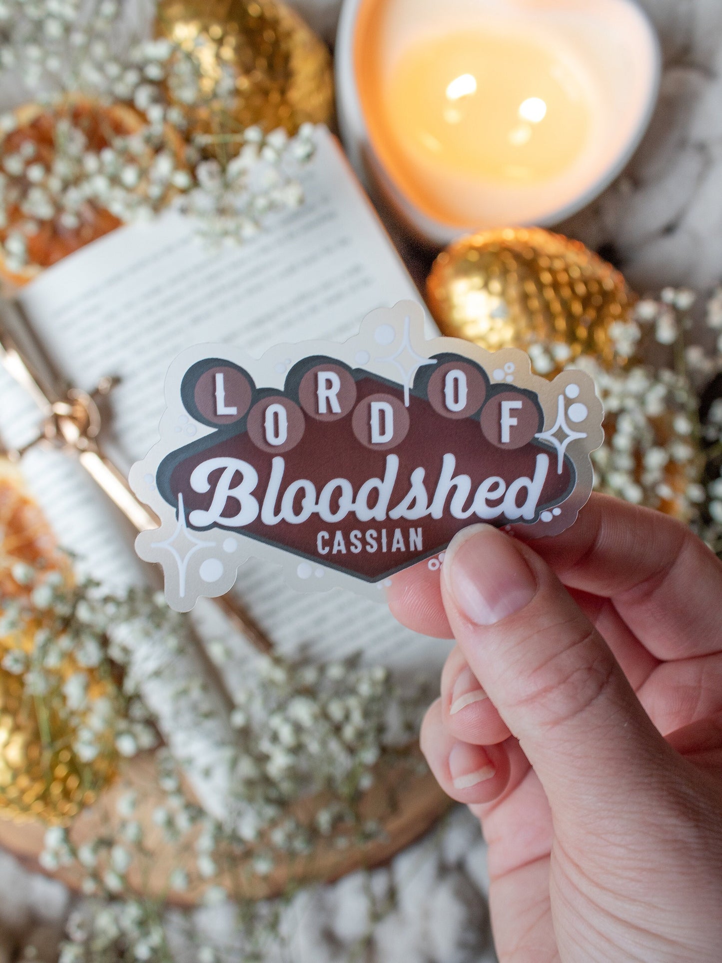 Cassian Lord of Bloodshed Waterproof Sticker | A Court of Thorns and Roses | SJM | 3"x1.9"