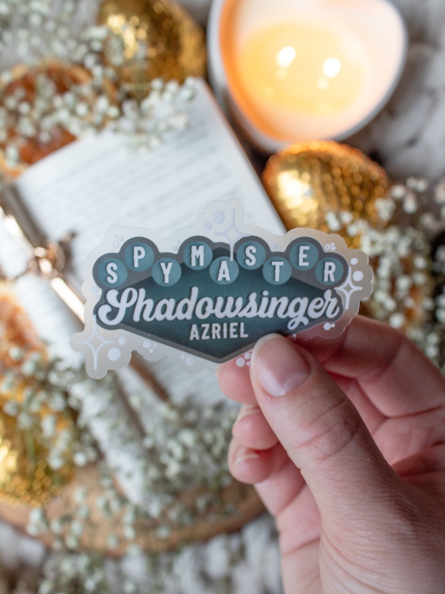 Azriel Spy Master Shadowsinger Waterproof Sticker | A Court of Thorns and Roses | SJM | 3"x1.8"