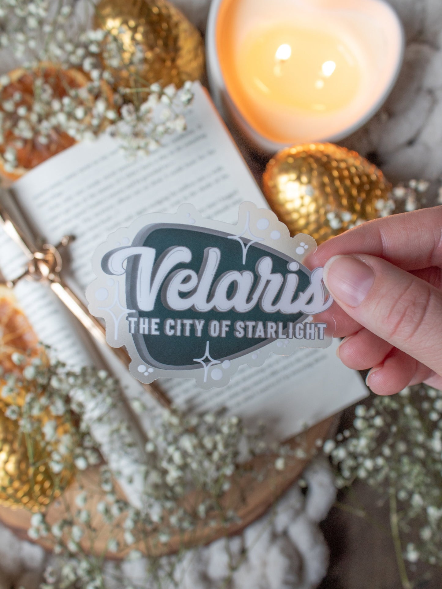 Velaris Retro Sign Waterproof Sticker | A Court of Thorns and Roses | SJM | 3"x2.2"