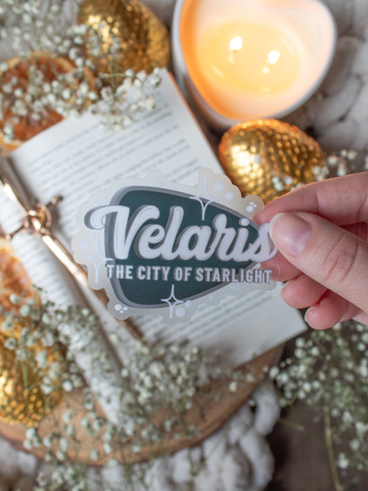 Velaris Retro Sign Waterproof Sticker | A Court of Thorns and Roses | SJM | 3"x2.2"