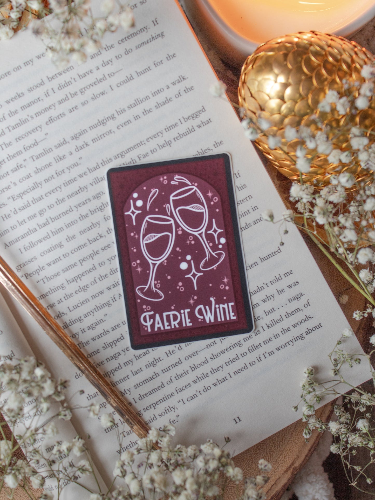 Faerie Wine Tarot Card Waterproof Sticker | 3"x2"