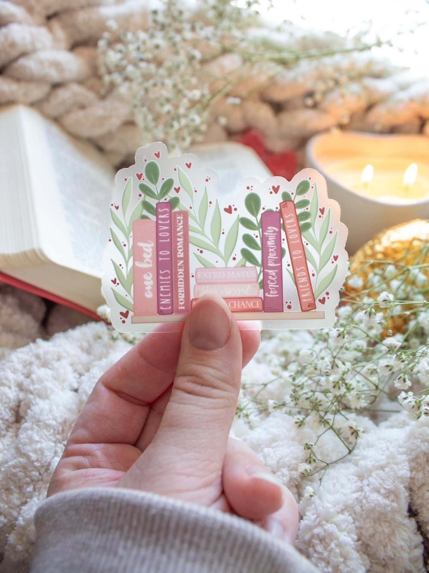 Romance Shelf Tropes Waterproof Sticker | 3”x2.3”