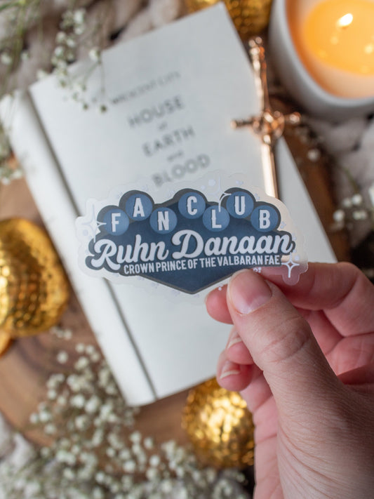 Ruhn Danaan Fan Club Waterproof Sticker | Crescent City | SJM | 3"x1.7"