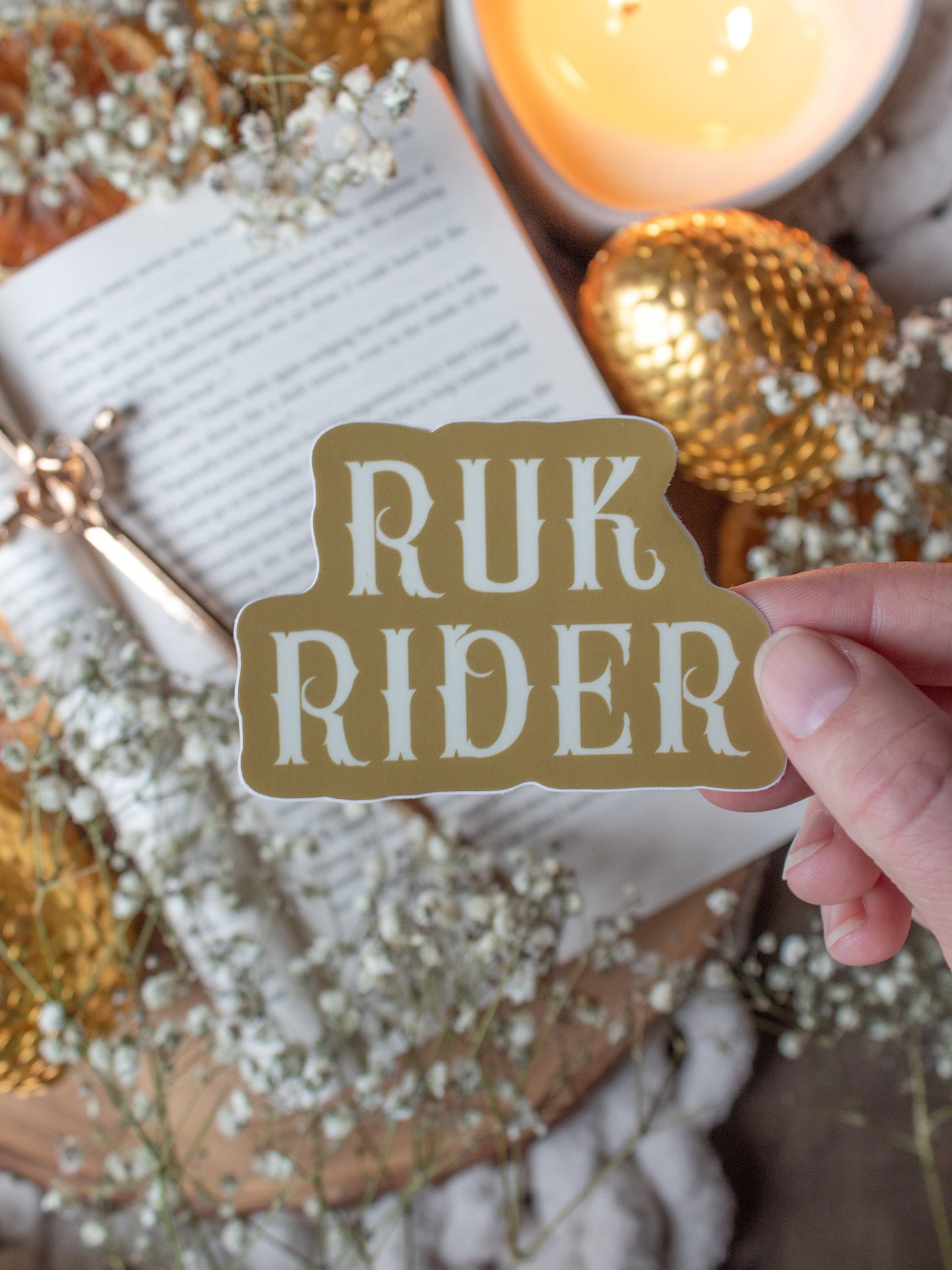 Ruk Rider Waterproof Sticker | Throne of Glass Sticker | SJM | 3" x 2.1"