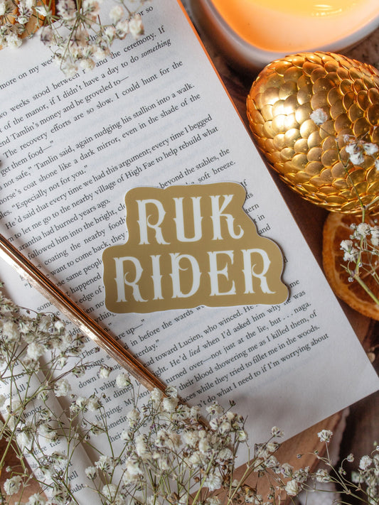 Ruk Rider Waterproof Sticker | Throne of Glass Sticker | SJM | 3" x 2.1"