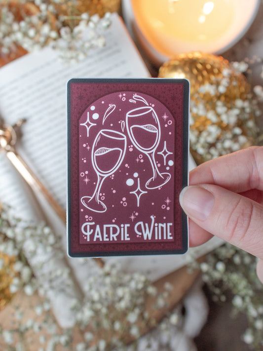 Faerie Wine Tarot Card Waterproof Sticker | 3"x2"